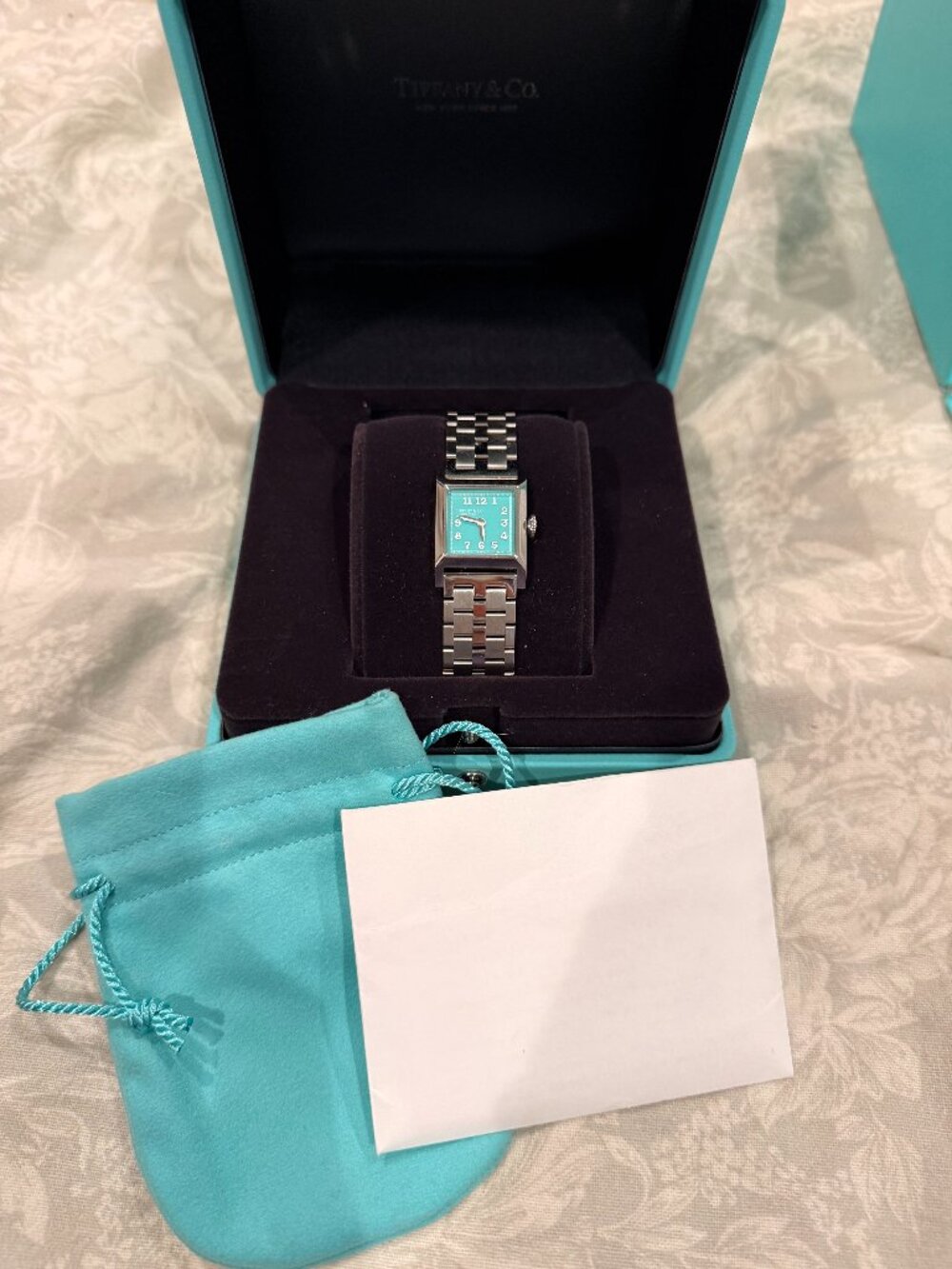 Tiffany & Co. Union Square 20mm Tiffany Blue Watch — Full Set